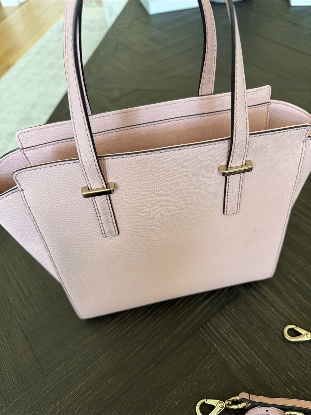 Kate Spade Hayden Pink Saffiano Leather Satchel Handbag Large - Picture 6 of 6